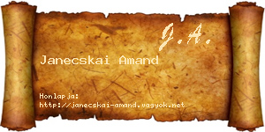 Janecskai Amand névjegykártya